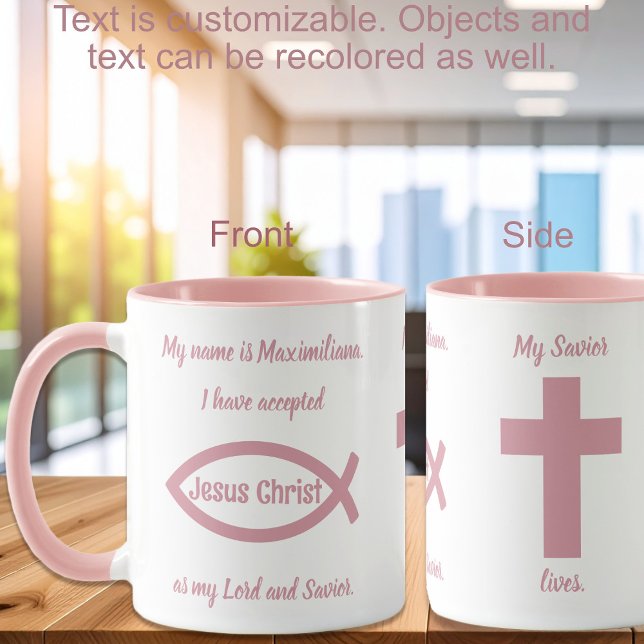 Taza Testigo cristiano - Jesucristo - Rosa (Christian Witnessing - Jesus Christ - Pink Mug)