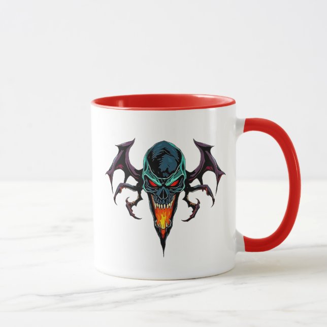 Taza Tête démoniaque effrayante. (Derecha)