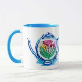 Taza Tetera de flores