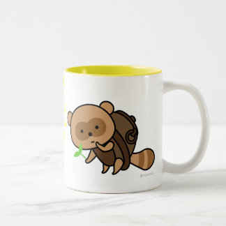 Taza - tetera Tanuki con las hojas