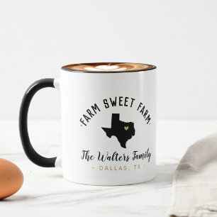 Taza Texas Farm Sweet Farm Family Monogram Mug