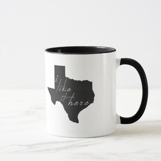 Taza Texas Shaped I Like It Here Texan Black Chalkboard (Derecha)