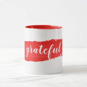 Taza Texto AGRADECIDO En Red Paint Mug