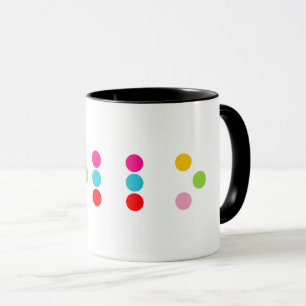 Taza Texto ciego de las letras del alfabeto de la