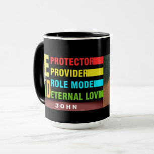 Taza Texto colorido Es DAD, regalo del Día del Padre