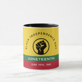 Taza Texto curvo del Día de la Independencia Negra 1865
