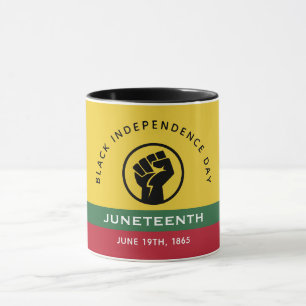 Taza Texto curvo del Día de la Independencia Negra 1865