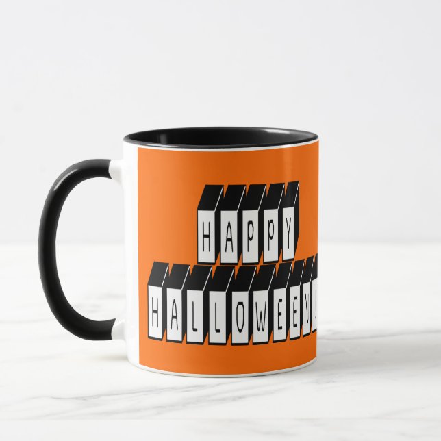 Taza Texto de bloque de Halloween (Izquierda)