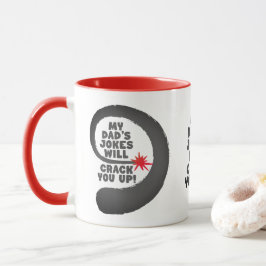 Taza Texto de diseño lindo Los Chistes de mi papá te ca
