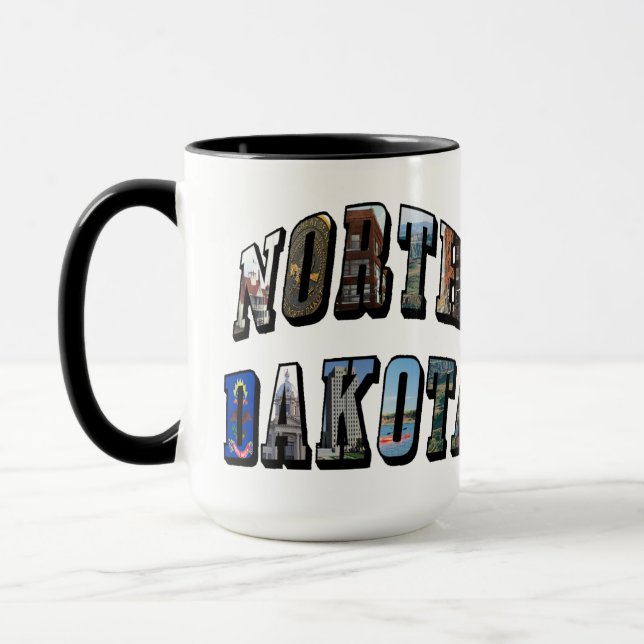 Taza Texto de imagen de Dakota del Norte (Izquierda)