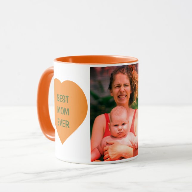Taza Texto de imagen y corazones personalizados (Anverso izquierdo)