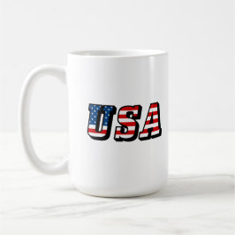 Taza Texto de la bandera de Estados Unidos