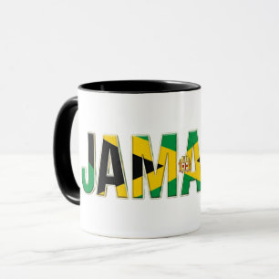Taza Texto de la bandera de Jamaica Diseño de orgullo