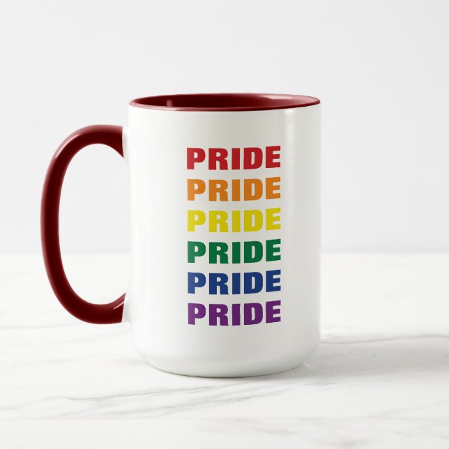 Taza Texto de repetición del Personalizable del Orgullo (Izquierda)