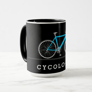 Taza Texto del cicólogo con bicicleta acuática