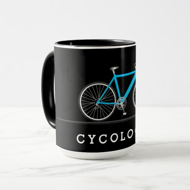 Taza Texto del cicólogo con bicicleta acuática (Anverso izquierdo)