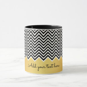 Taza TEXTO del Personalizado de cheurón moderno de colo