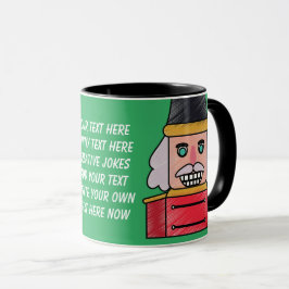 Taza Texto gracioso Acuarela Nutcracker Verde Rojo
