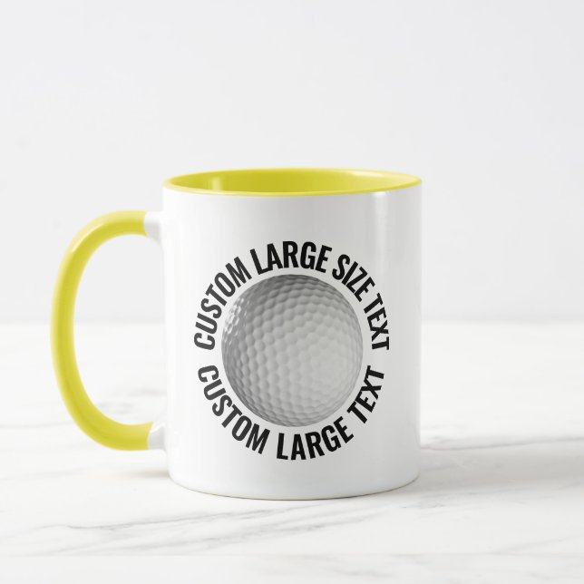 Taza Texto Grande Amarillo Combo 11oz Golf Personalizad (Izquierda)