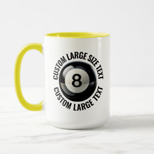 Taza Texto Grande Amarillo Combo 15oz 8 Ball Personaliz