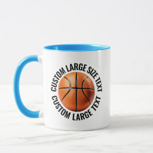 Taza Texto Grande Azul Claro Combo 11oz Baloncesto Pers