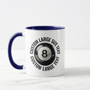 Taza Texto Grande AZUL MARINO Combo 11oz Bola 8 Persona