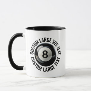 Taza Texto grande BLACK Combo 11oz 8 Ball personalizado