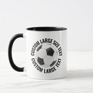Taza Texto Grande BLACK Combo 11oz Fútbol Personalizado