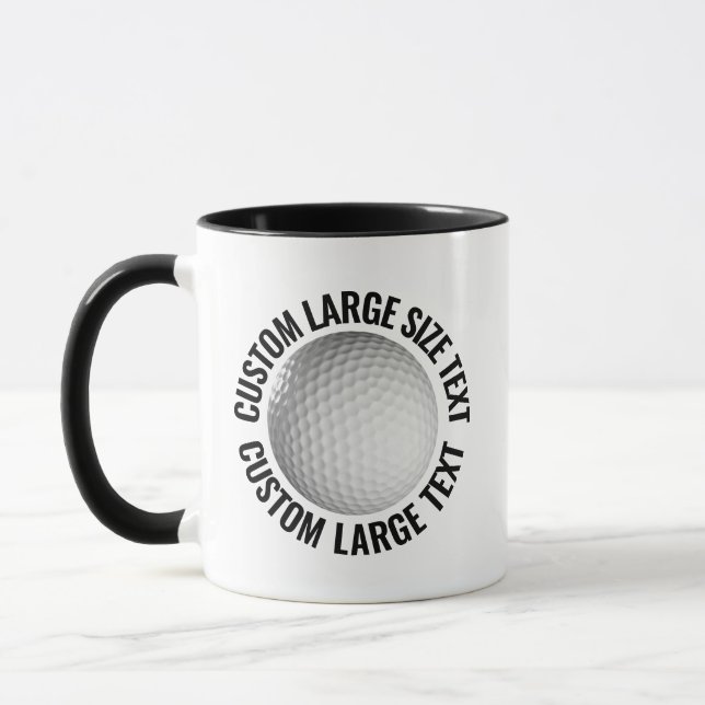 Taza Texto Grande BLACK Combo 11oz Golf Personalizado (Izquierda)