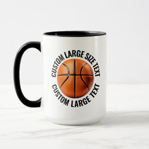Taza Texto Grande BLACK Combo 15oz Baloncesto Personali
