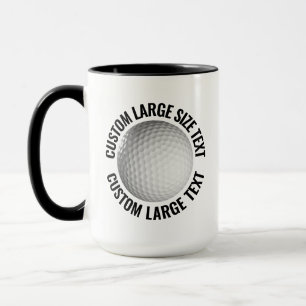 Taza Texto Grande BLACK Combo 15oz Golf Personalizado