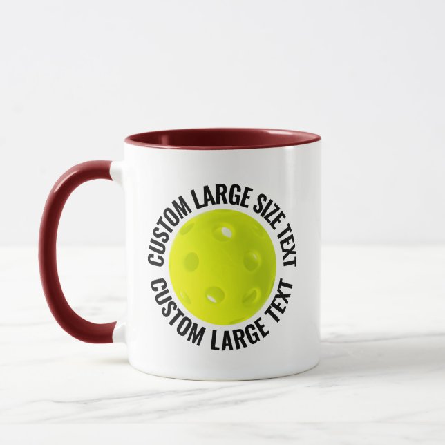 Taza Texto Grande Combo MAROON 11oz Pickleball Personal (Izquierda)