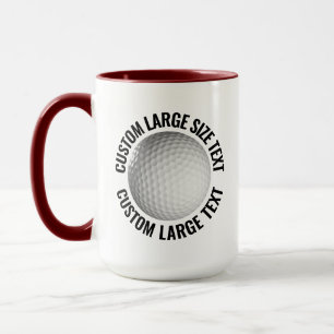 Taza Texto Grande Combo MAROON 15oz Golf Personalizado