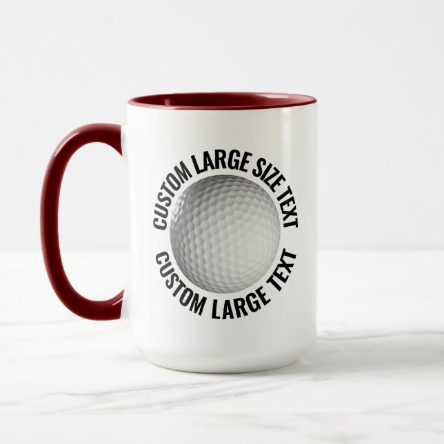 Taza Texto Grande Combo MAROON 15oz Golf Personalizado (Izquierda)