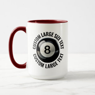 Taza Texto Grande Combo Marrón 15oz Bola 8 Personalizad