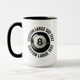Taza Texto grande Combo Negro 15oz Bola 8 personalizada