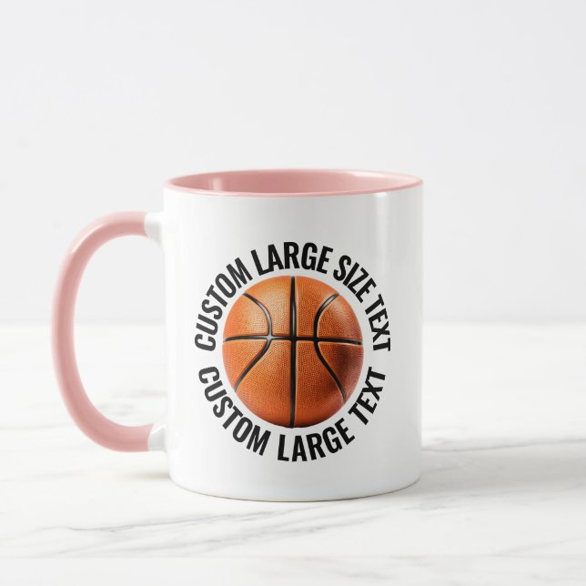 Taza Texto Grande Combo PINK 11oz Baloncesto Personaliz (Izquierda)