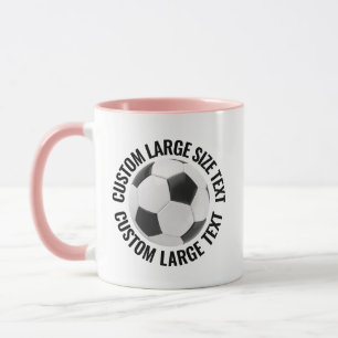 Taza Texto Grande Combo PINK 11oz Fútbol Personalizado