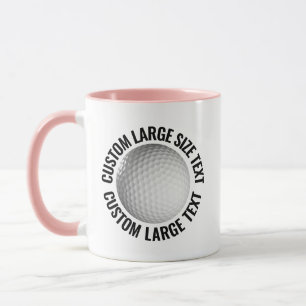 Taza Texto Grande Combo PINK 11oz Golf Personalizado
