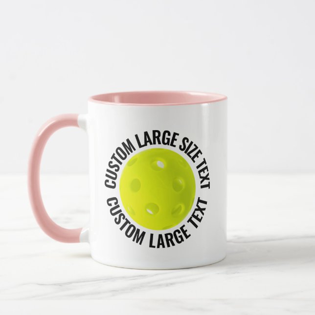 Taza Texto Grande Combo PINK 11oz Pickleball Personaliz (Izquierda)