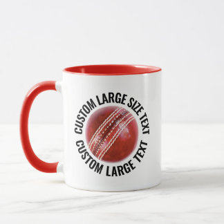 Taza Texto Grande Combo Rojo 11oz Cricket Personalizado