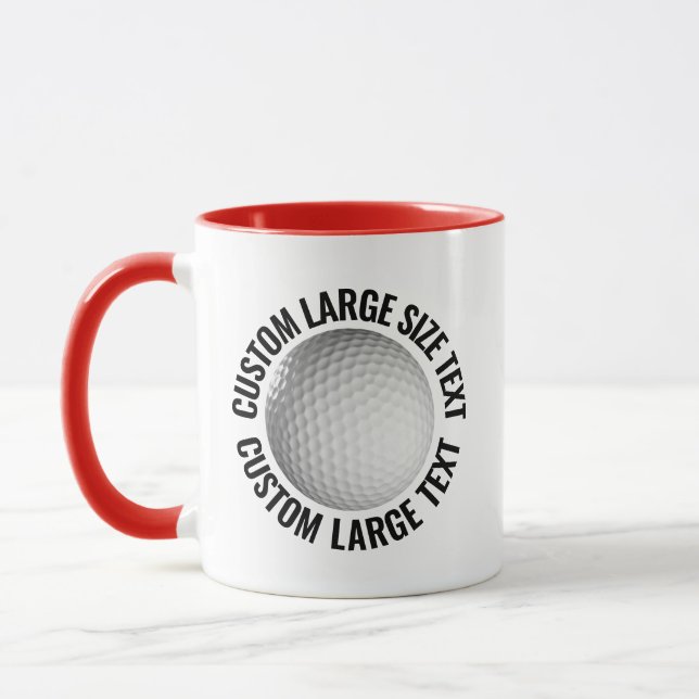 Taza Texto Grande Combo Rojo 11oz Golf Personalizado (Izquierda)