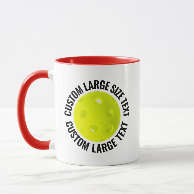 Taza Texto Grande Combo Rojo 11oz Pickleball Personaliz (Izquierda)