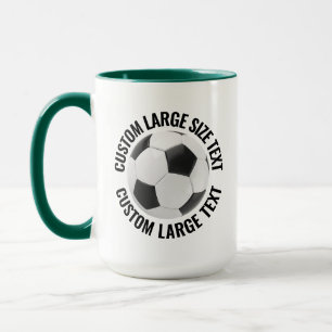 Taza Texto Grande COMBO Verde Cazador 15oz Fútbol Perso