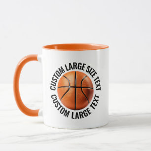 Taza Texto Grande NARANJA Combo 11oz Baloncesto Persona