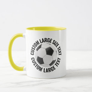 Taza Texto Grande YELLOW Combo 11oz Fútbol Personalizad