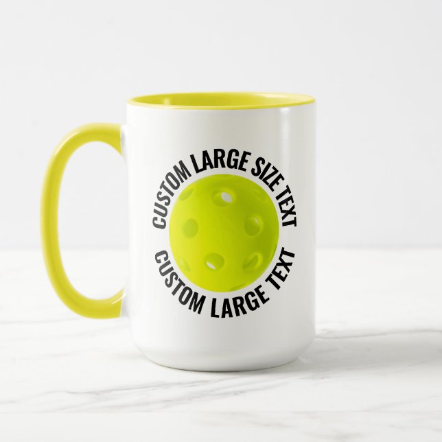 Taza Texto Grande YELLOW Combo 15oz Pickleball Personal (Izquierda)