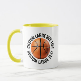 Taza Texto Grande YELLOW Combo Baloncesto Personalizado