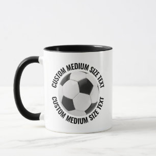 Taza Texto Mediano BLACK Combo 11oz Fútbol Personalizad