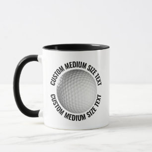 Taza Texto Mediano BLACK Combo 11oz Golf Personalizado